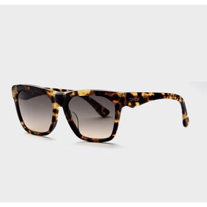 Yunizon Carezz Narrow Sunglasses & Case Vintage Style Glasses Tortoise shell